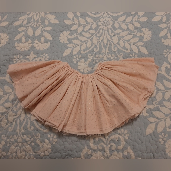 Magpie and Mabel Baby girl pink skirt with small silver sparkle polka-dots. 18m - Picture 2 of 6